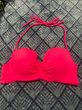 Victoria's Secret Hot Pink Scalloped  Bikini Top